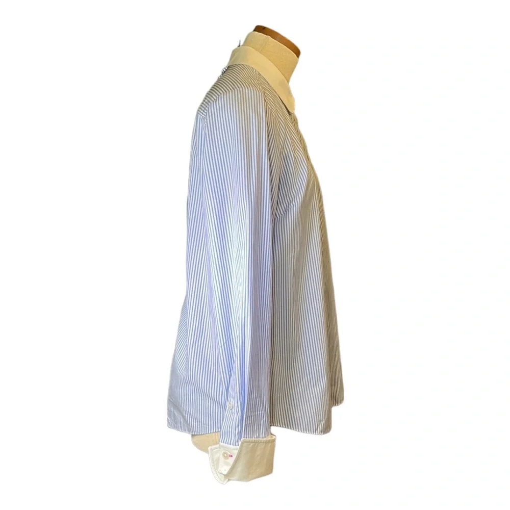 Kate Spade Striped Button Down Shirt, Blue/White, size 10 - Picture 6 of 14